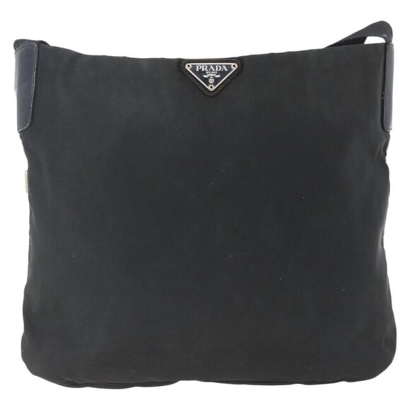 Authentic PRADA Shoulder Bag Nylon Black Silver - Picture 9 of 16